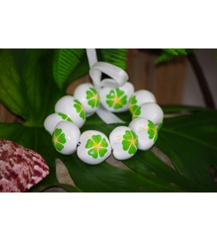 Bracelet Kukui Nut Blanc...